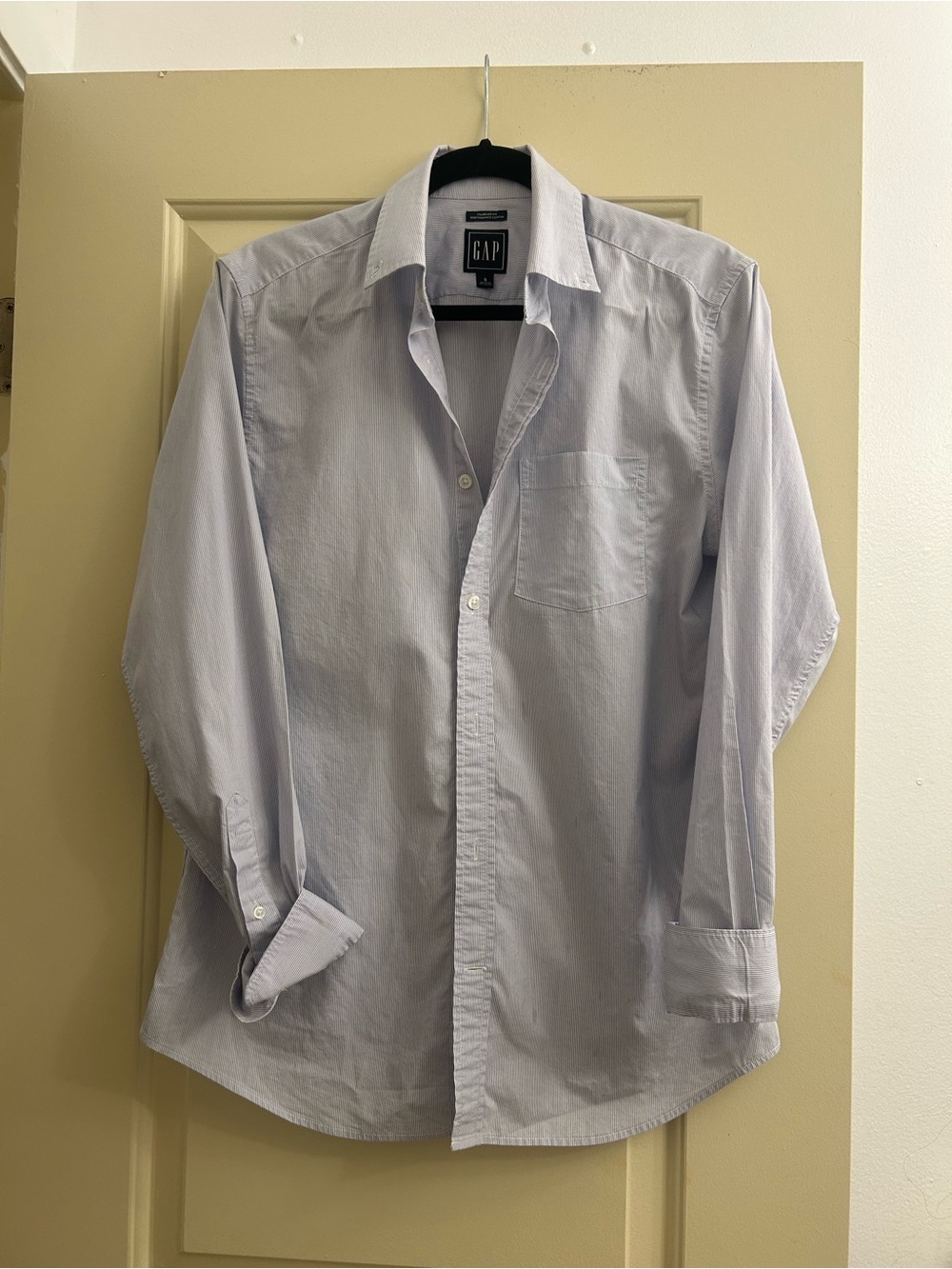 GAP Men’s Light Blue Striped Button-Down Dress Shirt